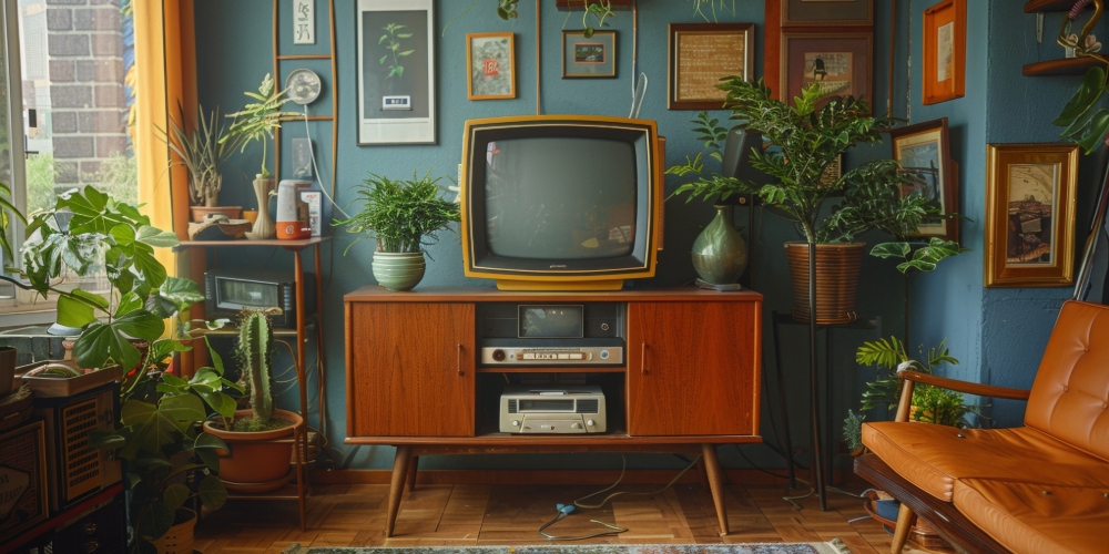 Image of 1990s era TV in a living room