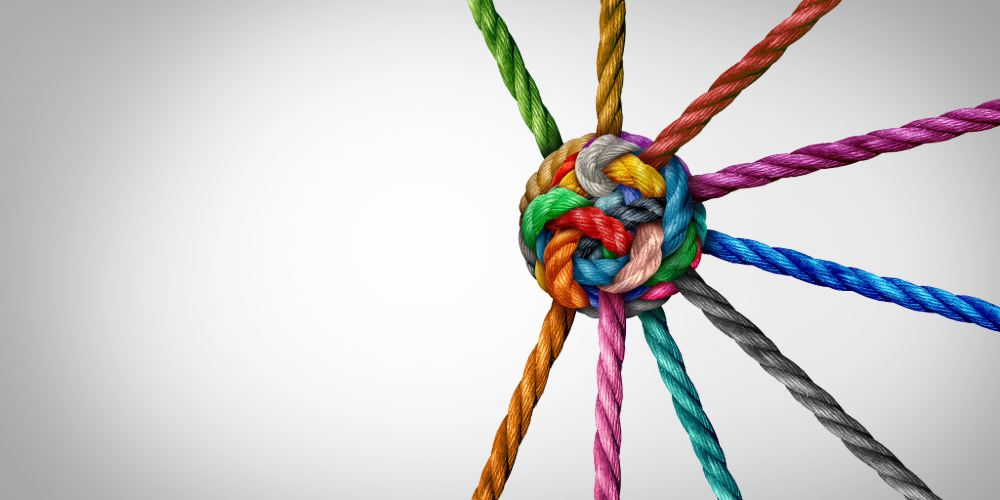 multicolored rope intertwined